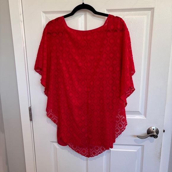 Notations Red Printed Blouse | Size 3X - Picture 2 of 4
